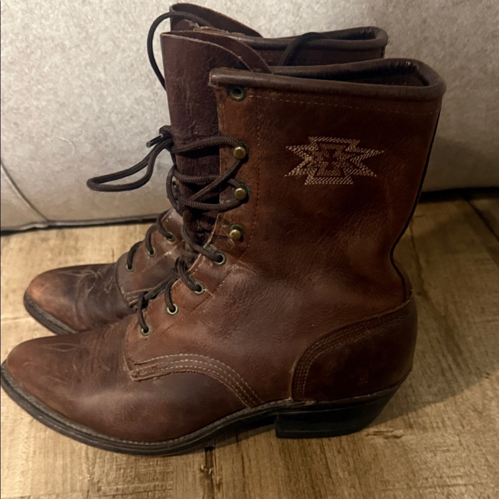 Vintage Abilene Boots Womens 8.5 M Brown Leather Western
